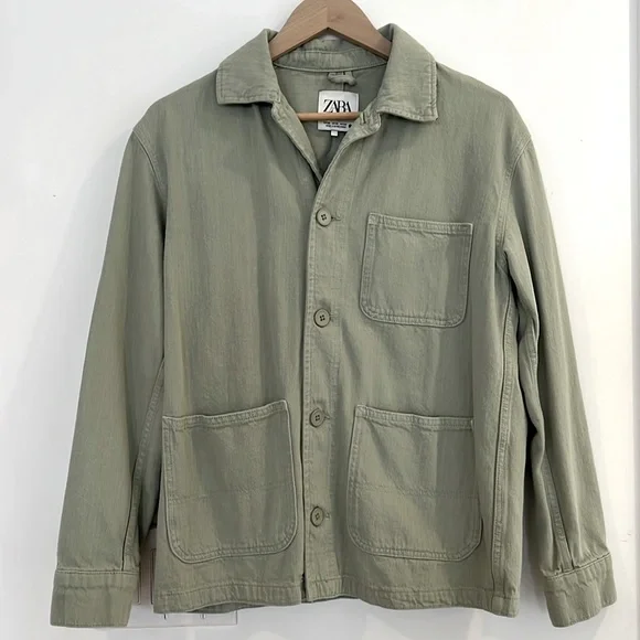 Zara Sage Green Chore Jacket - XS - Picture 4 of 5
